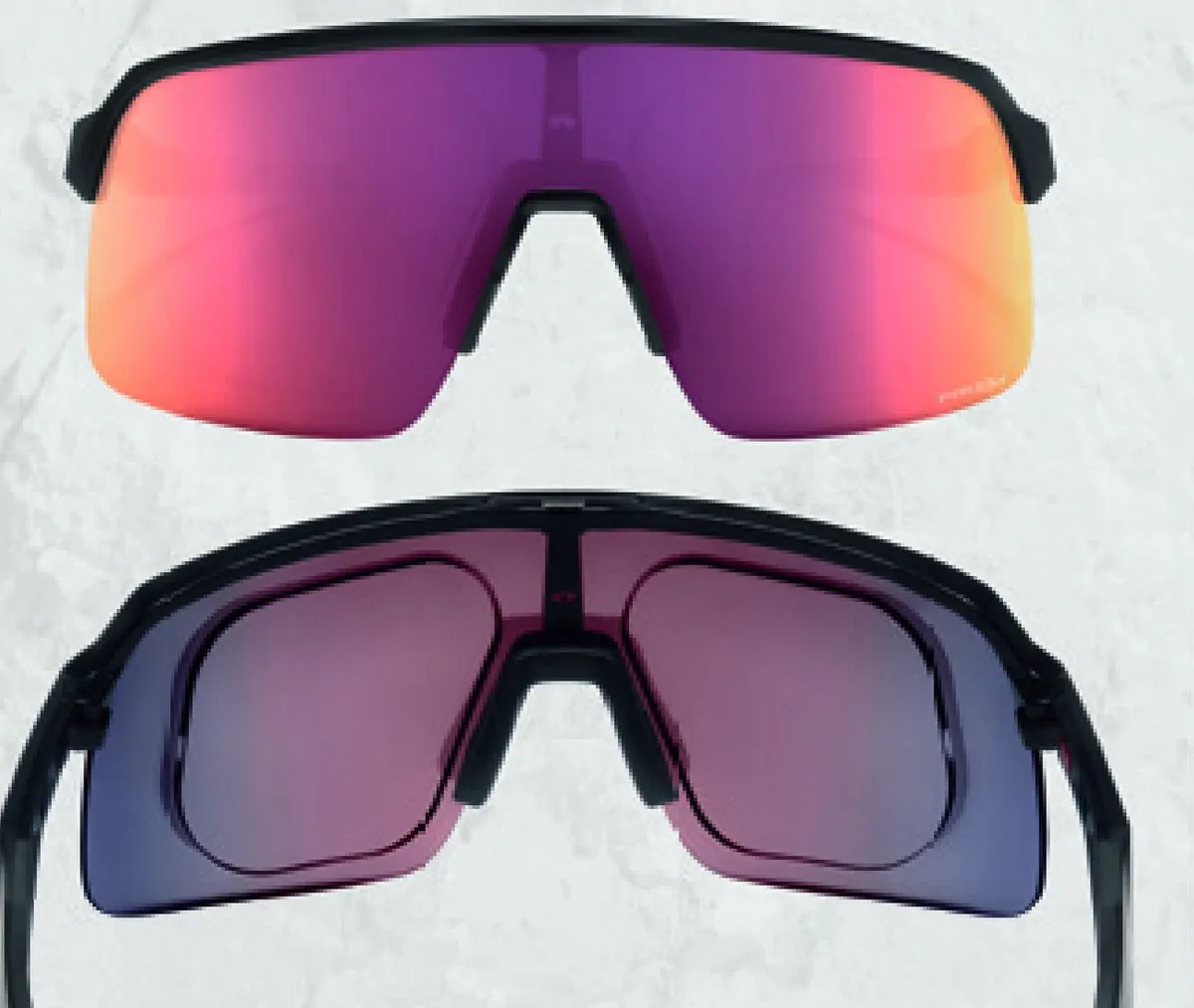 Oakley Sportbrille mit Monoscheibe, von vorn und von innen mit eingeklebten Korrekturgläsern